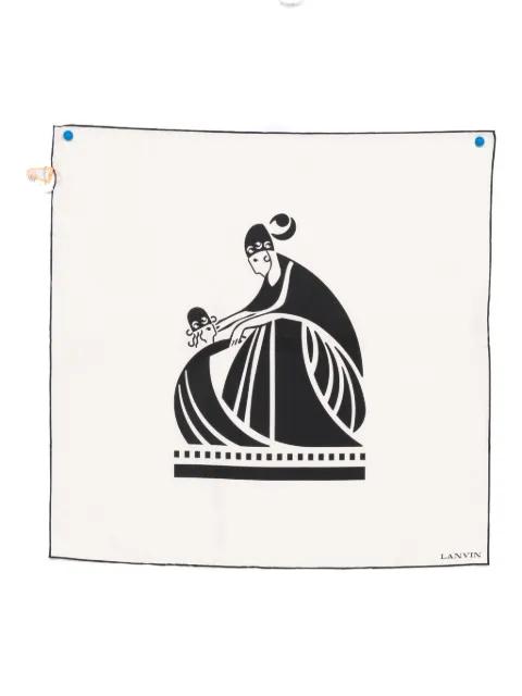 logo silk scarf by LANVIN