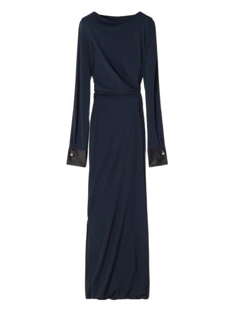 long-sleeve button-cuff maxi dress by LANVIN