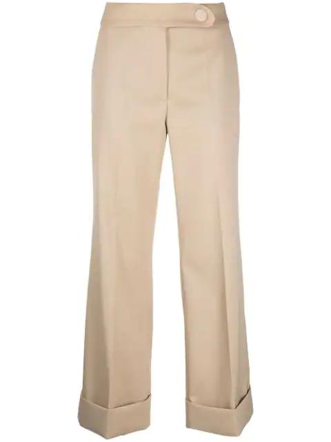 mid-rise cropped wool trousers by LANVIN