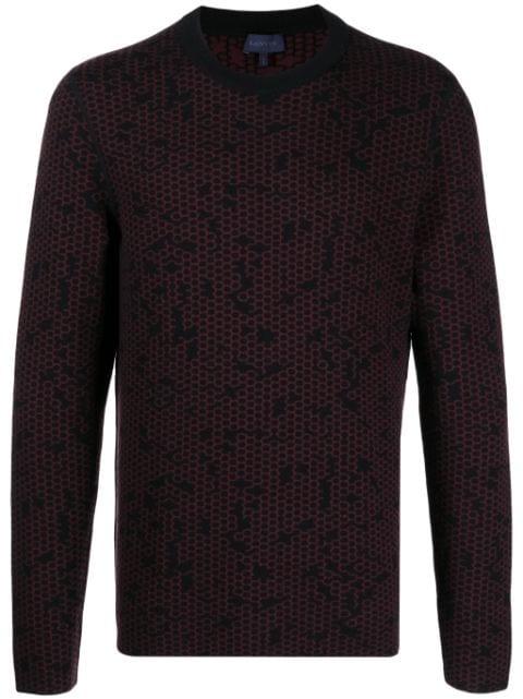 patterned intarsia-knit wool jumper by LANVIN