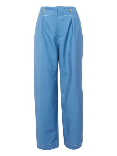 pleated button-detail trousers by LANVIN 