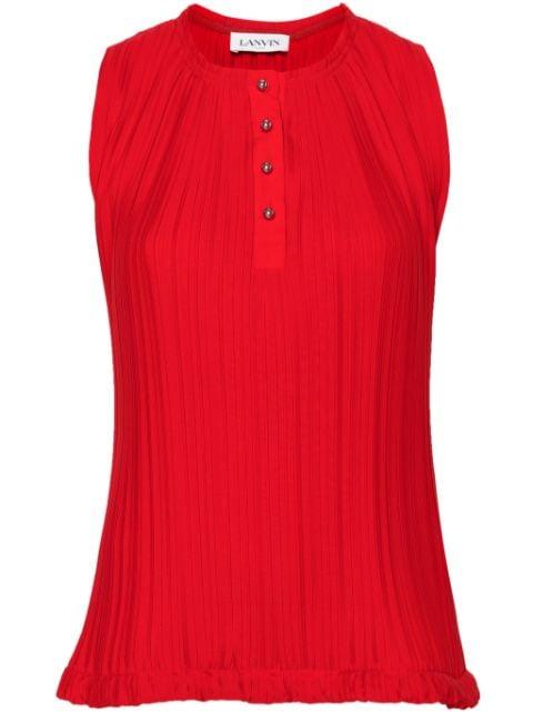pleated crepe de chine blouse by LANVIN