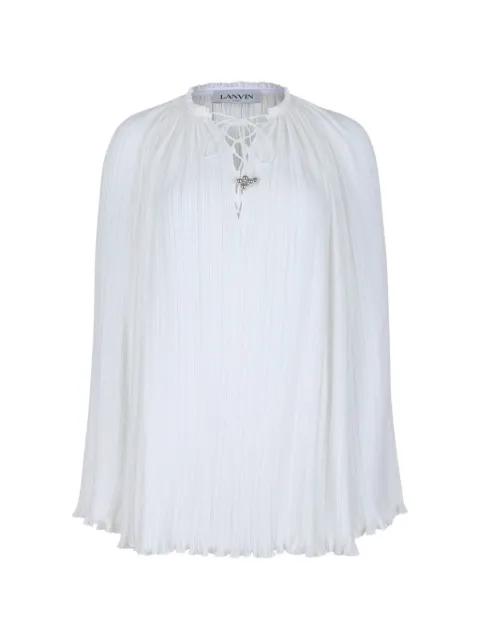 pleated tie neck blouse by LANVIN