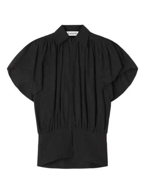 puffed-sleeve zip-front top by LANVIN