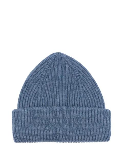 ribbed-logo beanie hat by LANVIN