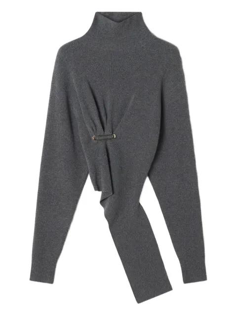 safety-pin-detail asymmetric sweater by LANVIN