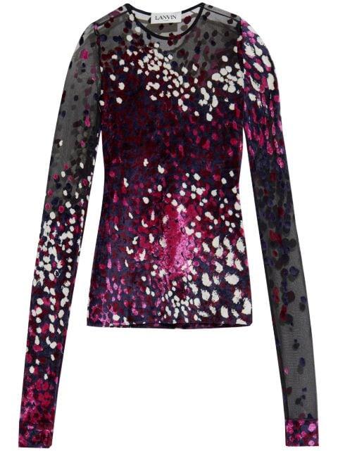 semi-sheer long-sleeve top by LANVIN
