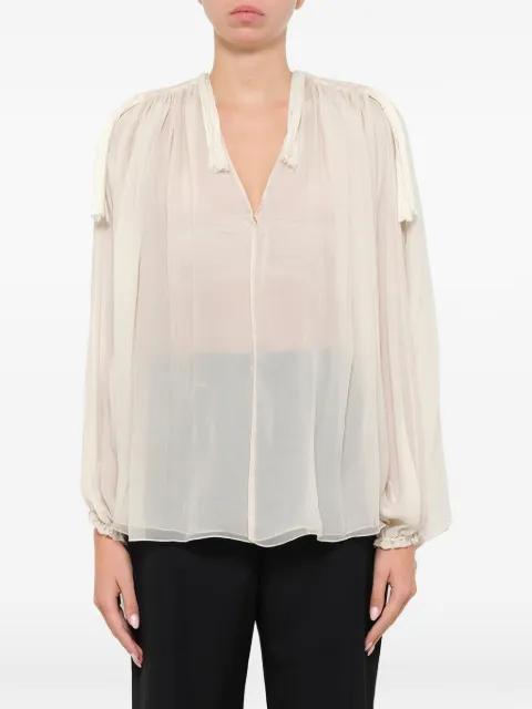 sheer tassel-detail blouse by LANVIN