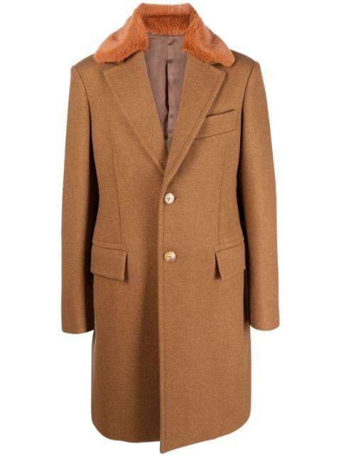 single-breasted virgin wool coat by LANVIN