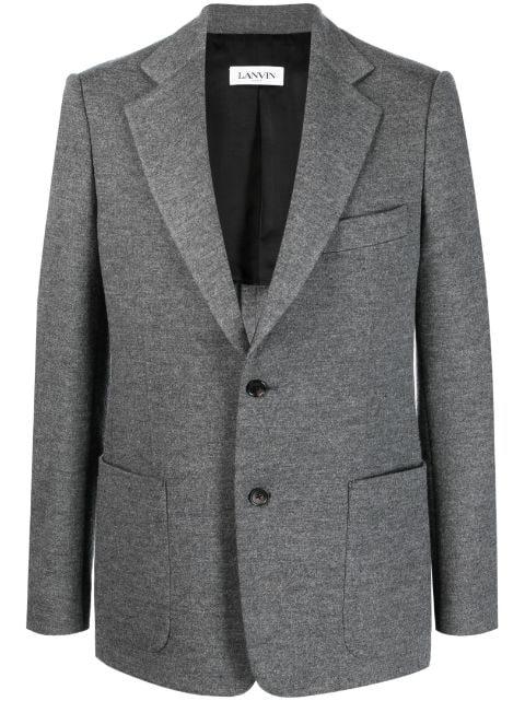 single-breasted virgin-wool suit jacket by LANVIN