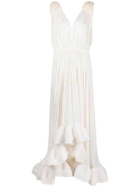 sleeveless ruffle-hem dress by LANVIN