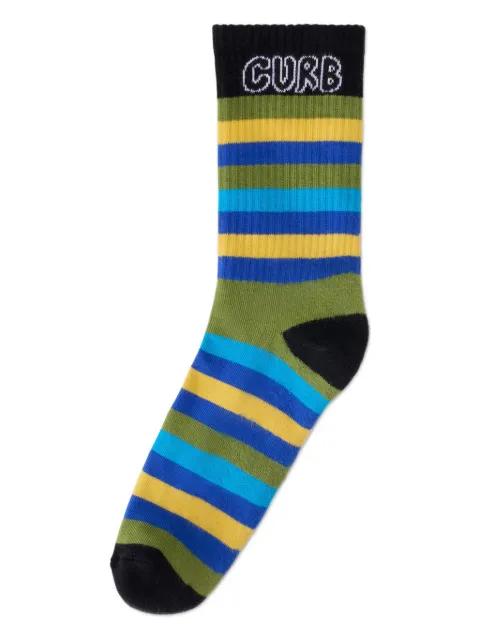 striped curb-lettering socks by LANVIN