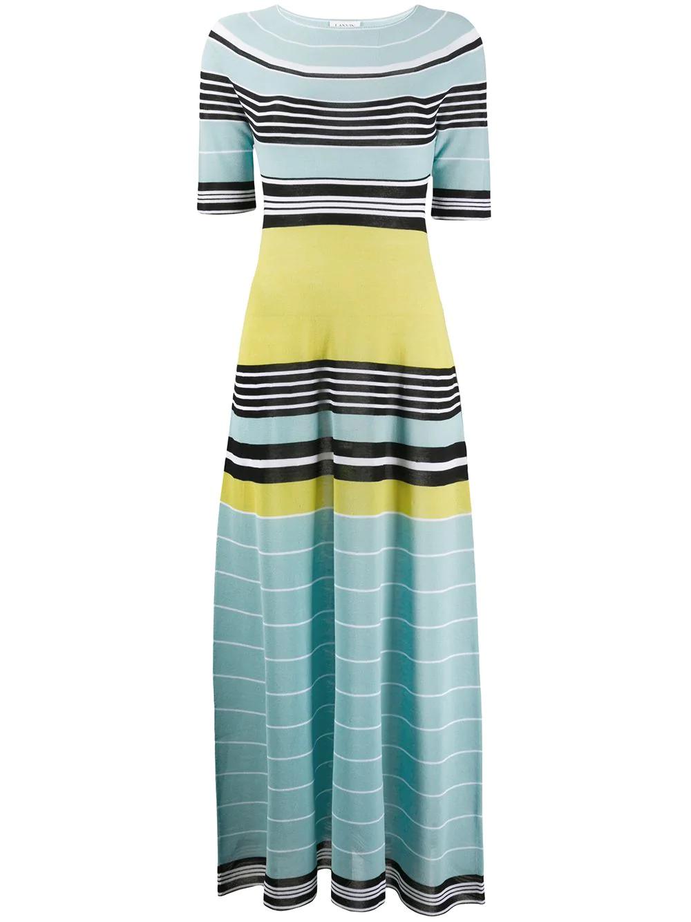 striped long knitted dress by LANVIN