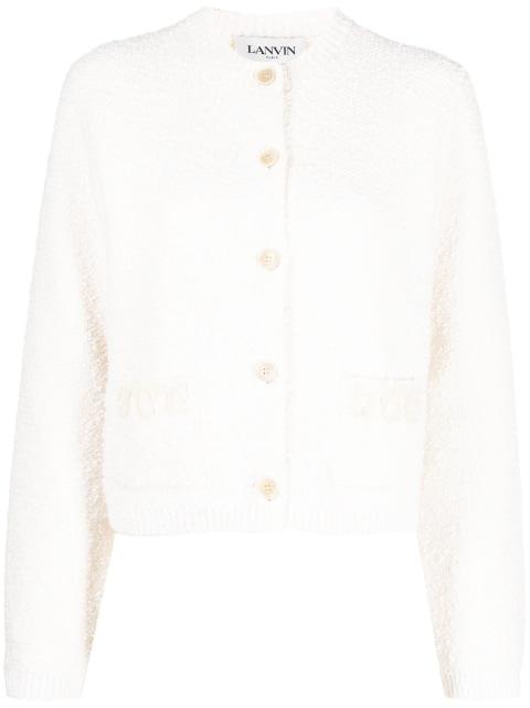textured-finish button-fastening cardigan by LANVIN