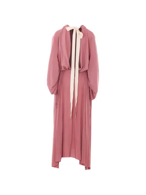 tie-detail pleated maxi dress by LANVIN