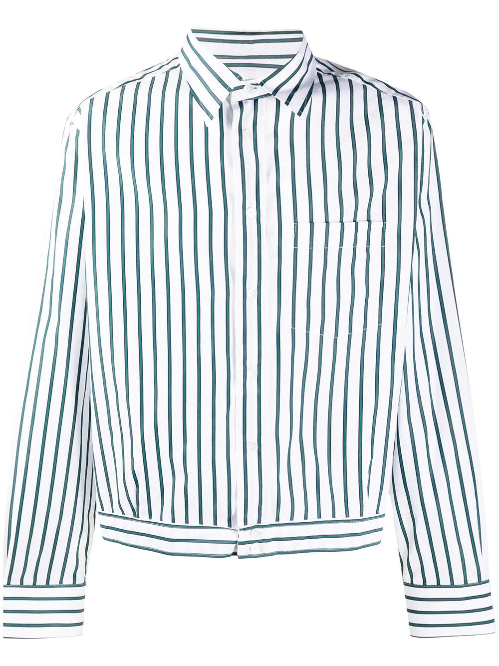 vertical-stripe blouson shirt by LANVIN