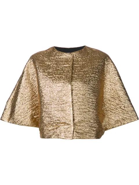wide sleeve metallic top by LANVIN