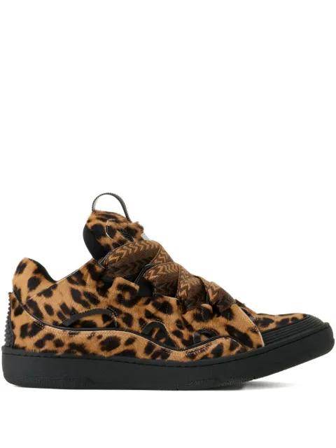 zigzag-tie leopard sneakers by LANVIN