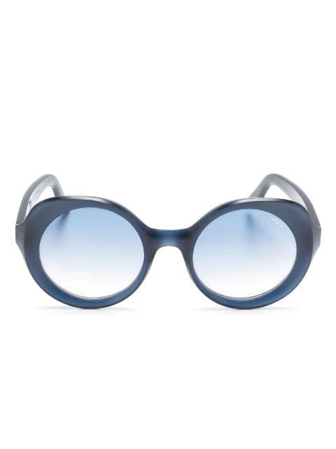 Carlota Natural round-frame sunglasses by LAPIMA