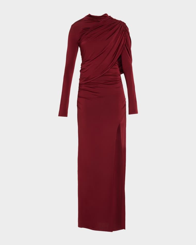 Asymmetric Shawl Draped Jersey Gown by LAPOINTE