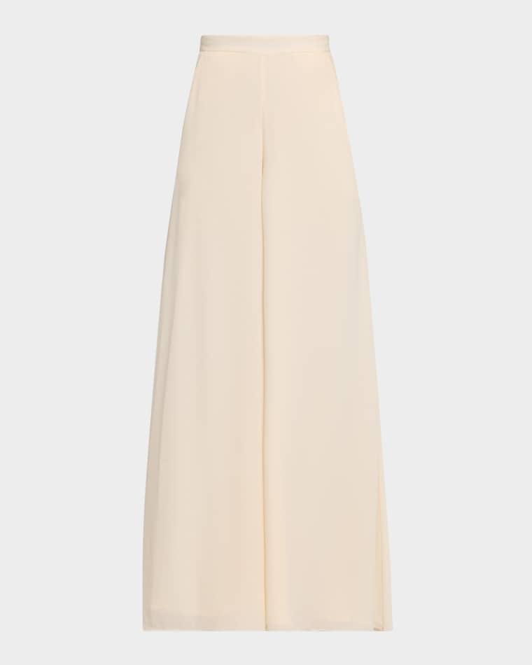 High-Rise Georgette Wide-Leg Pants by LAPOINTE