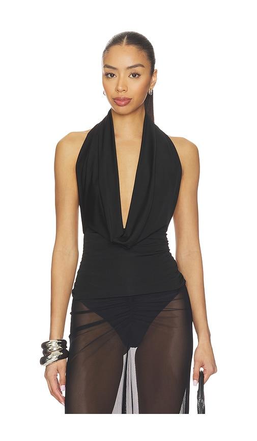 Lapointe Cowl Neck Top in Black by LAPOINTE