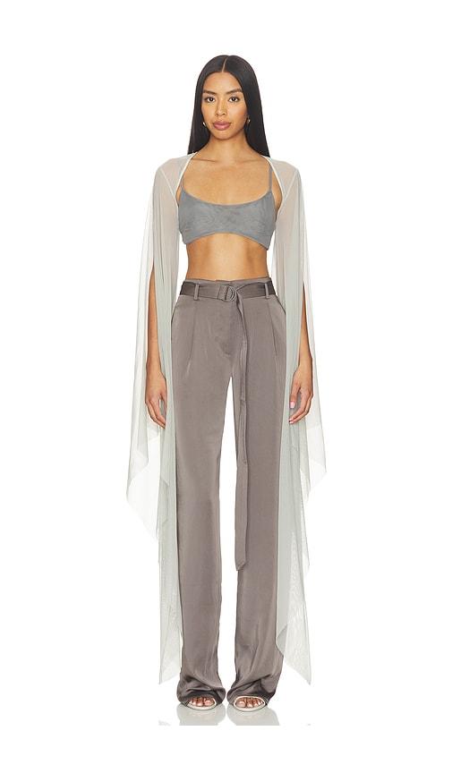 Lapointe Mesh Shrug in Metallic Silver by LAPOINTE