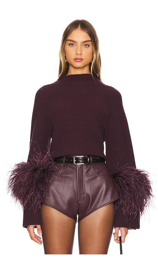 Lapointe Mock Neck Sweater in Wine by LAPOINTE
