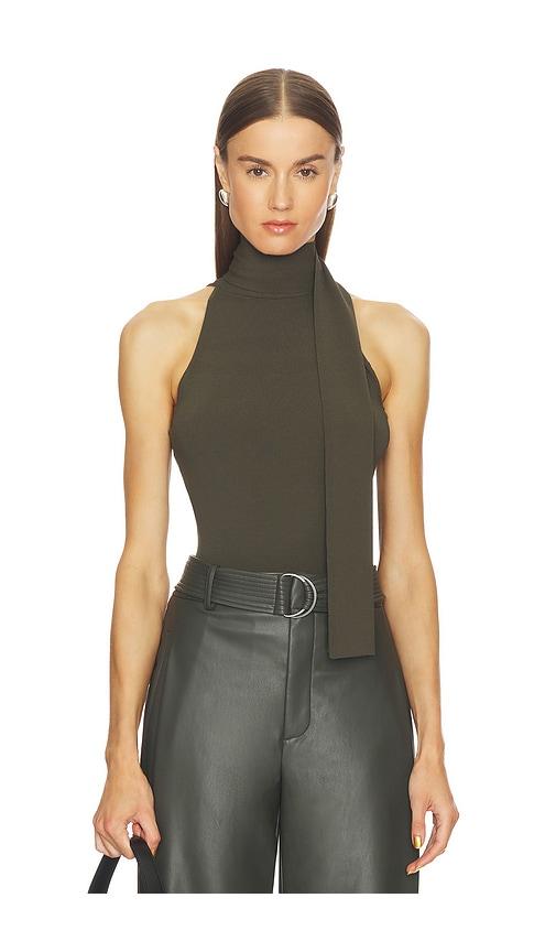 Lapointe Viscose Halter Top in Dark Green by LAPOINTE