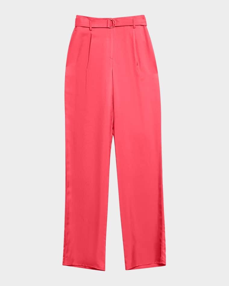 Silky Twill Belted Pants by LAPOINTE