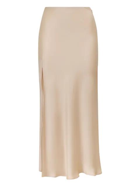 flared midi straight skirt by LAPOINTE