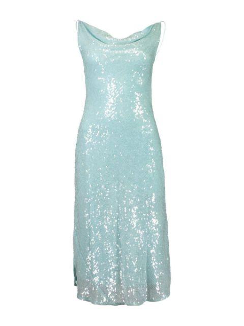 sequined cowl-neck midi dress by LAPOINTE