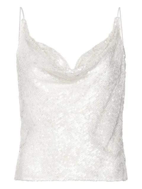 sequinned cowl-neck top by LAPOINTE