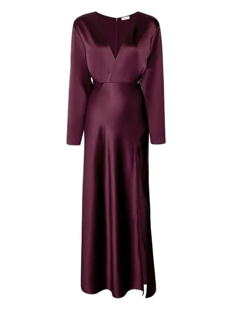 v-neck side-slit dress by LAPOINTE