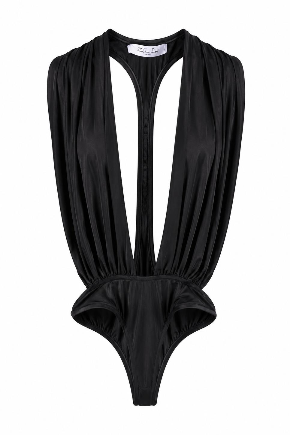 Bodysuit with Plunge Neckline and Cutout Detail by LAQUAN SMITH