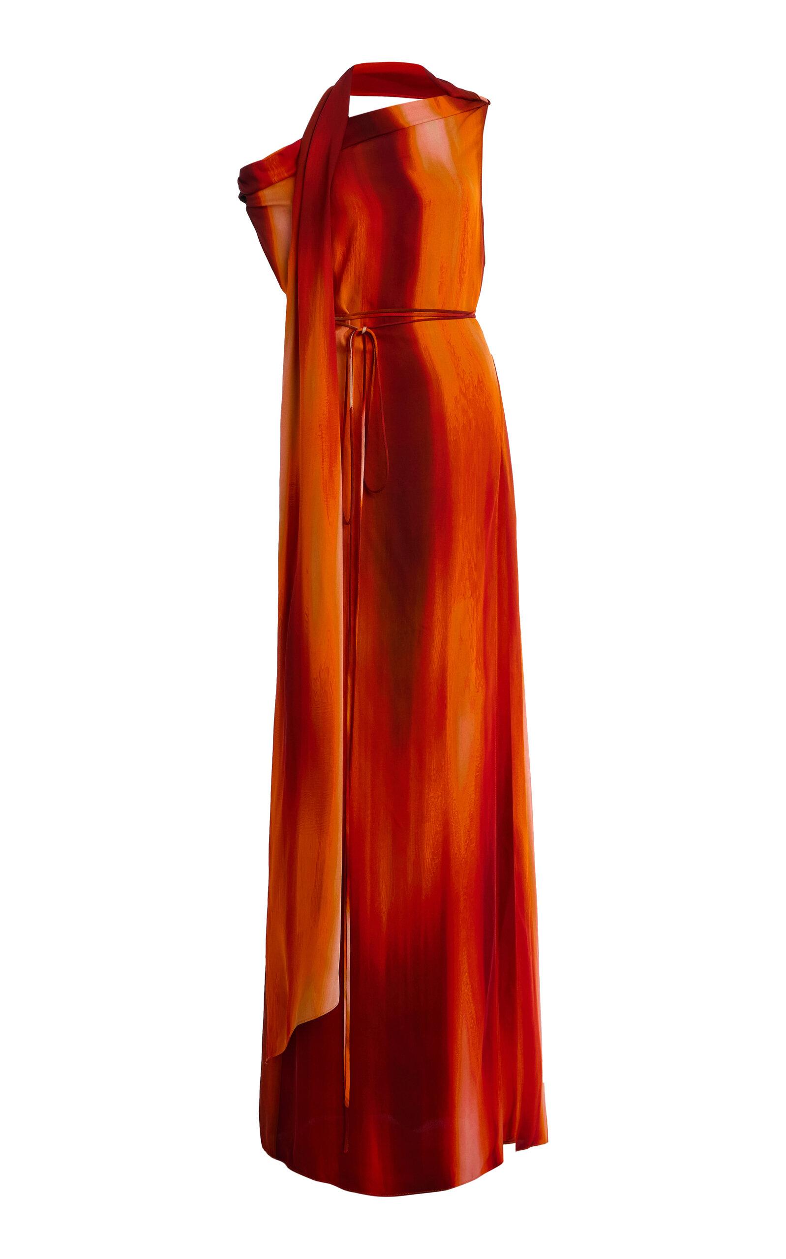LaQuan Smith Asymmetric Draped Crepe Maxi Scarf Dress - Moda Operandi by LAQUAN SMITH