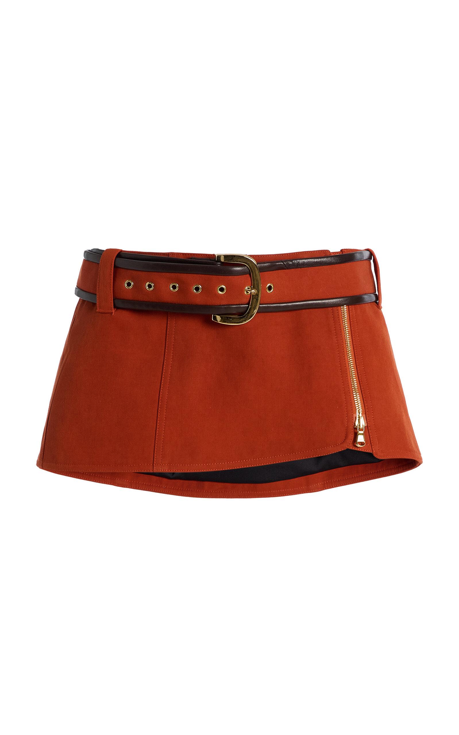 LaQuanmith Beltedtretch-Cotton Minikirt - Moda Operandi by LAQUAN SMITH