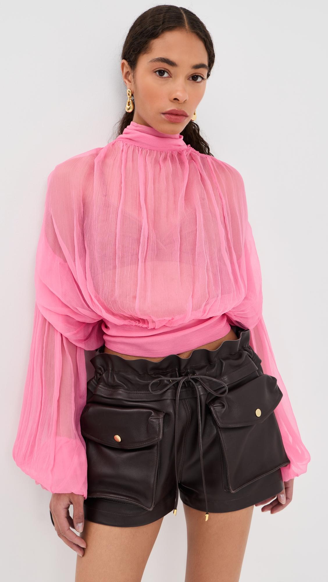 Long Sleeve Top with Scarf Detail by LAQUAN SMITH