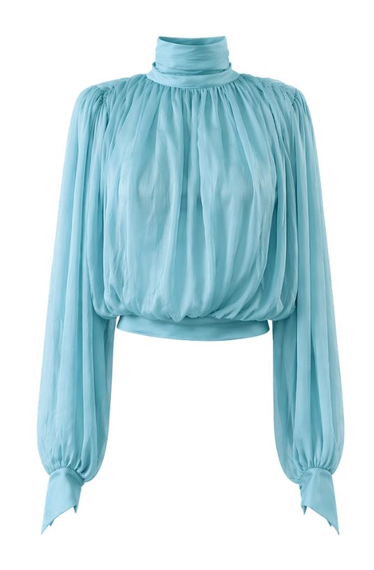 Long Sleeve Top with Scarf Detail by LAQUAN SMITH