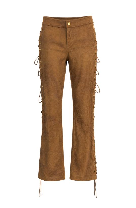 Pant With Side Lace Chocolate Up Detail by LAQUAN SMITH