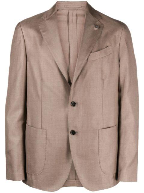 Americana brooch-detail blazer by LARDINI