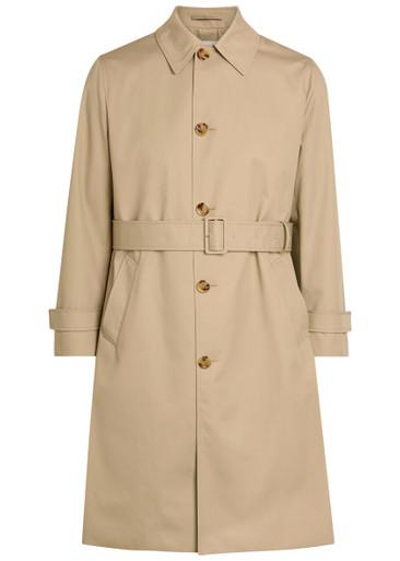 Belted woven trench coat by LARDINI