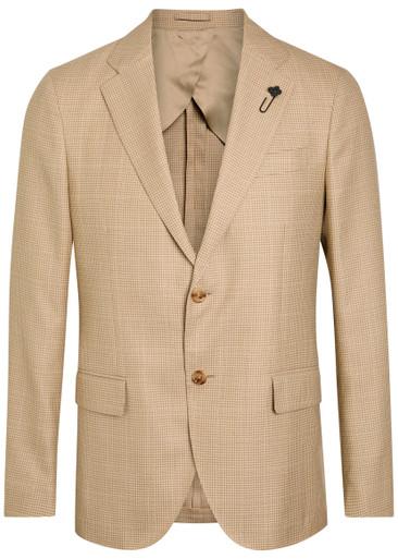 Houndstooth wool and cotton-blend blazer by LARDINI