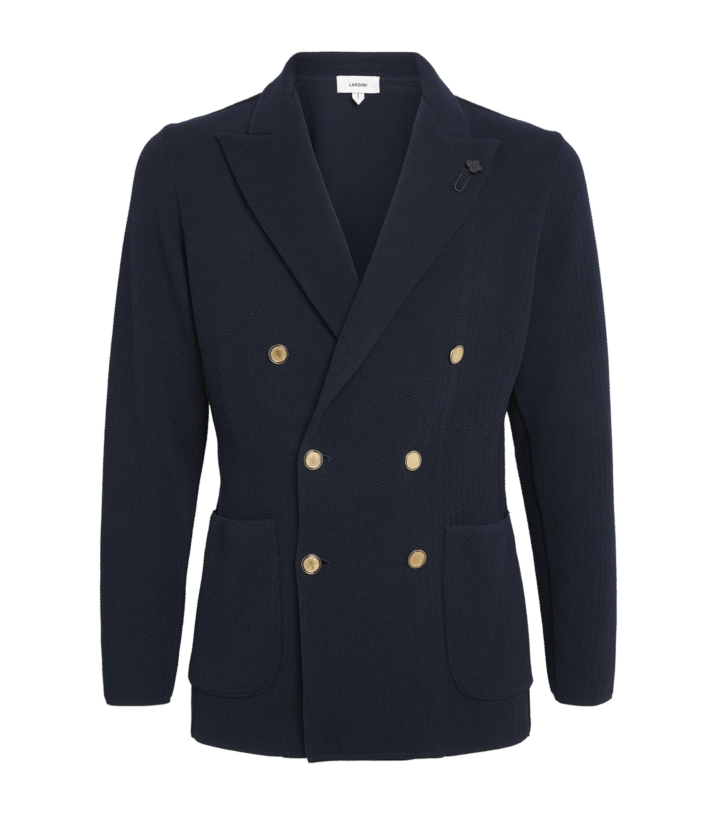Lardini Knitted Double-Breasted Blazer by LARDINI