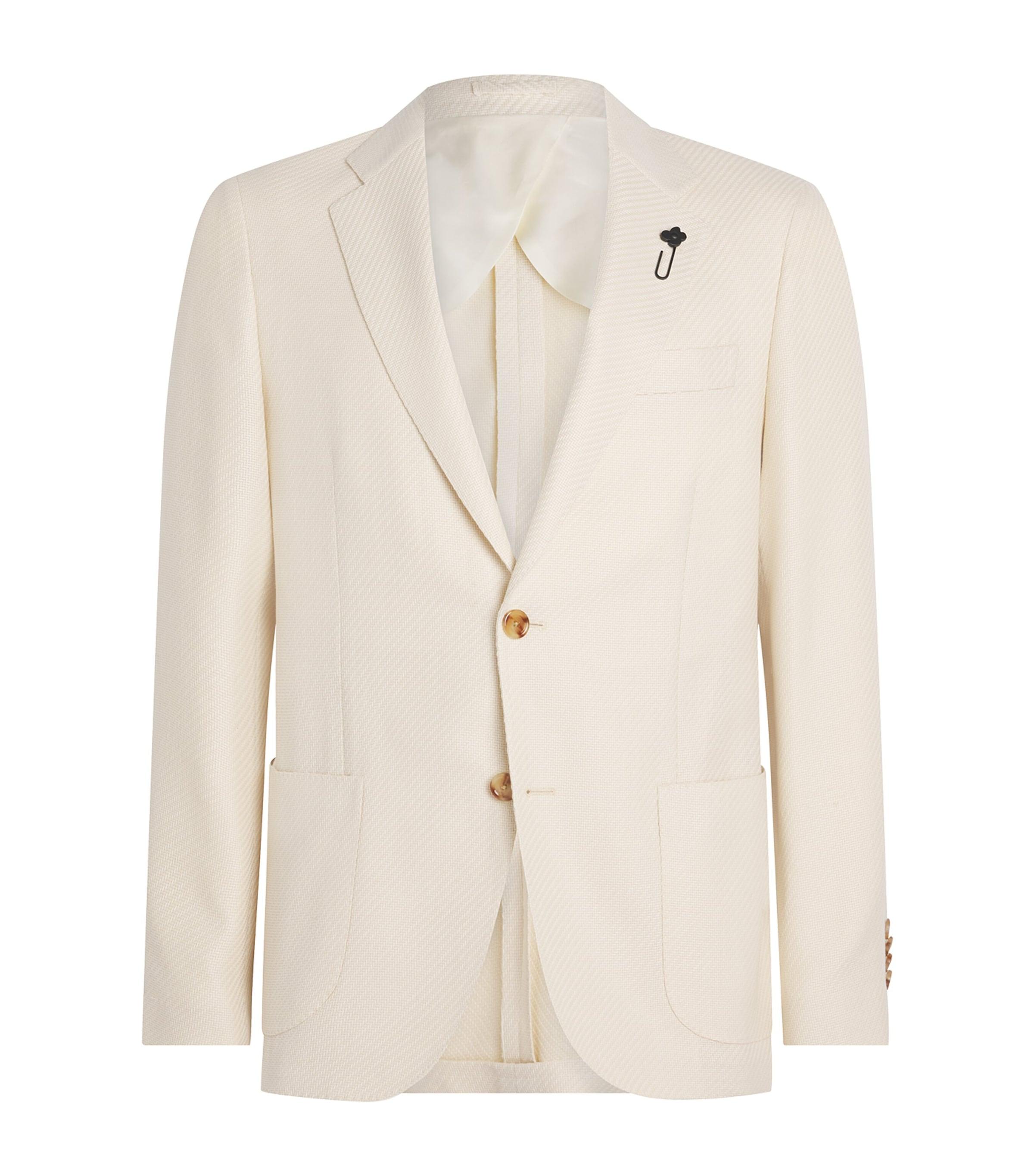 Lardini Wool-Cotton Patch Pocket Blazer by LARDINI