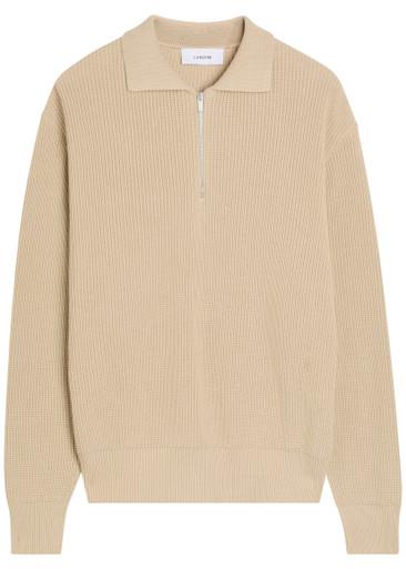 Ribbed knit cotton polo shirt by LARDINI