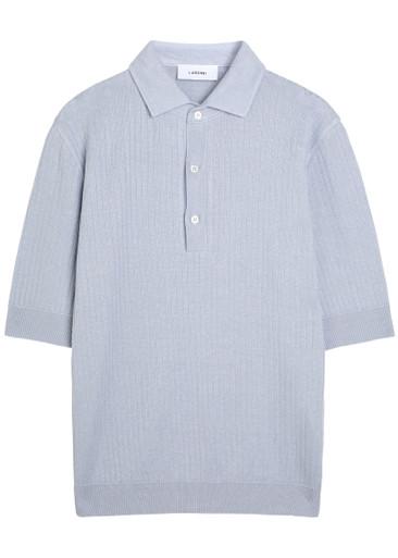 Ribbed linen-blend polo shirt by LARDINI