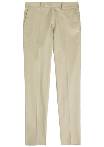 Tapered-leg stretch-cotton trousers by LARDINI