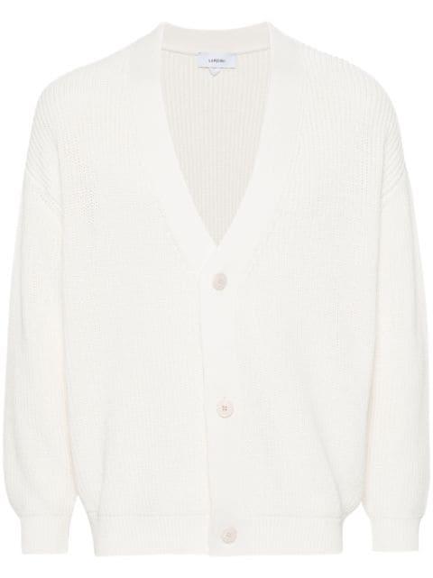 V-neck cotton cardigan by LARDINI