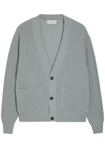 V-neck knit cotton cardigan by LARDINI